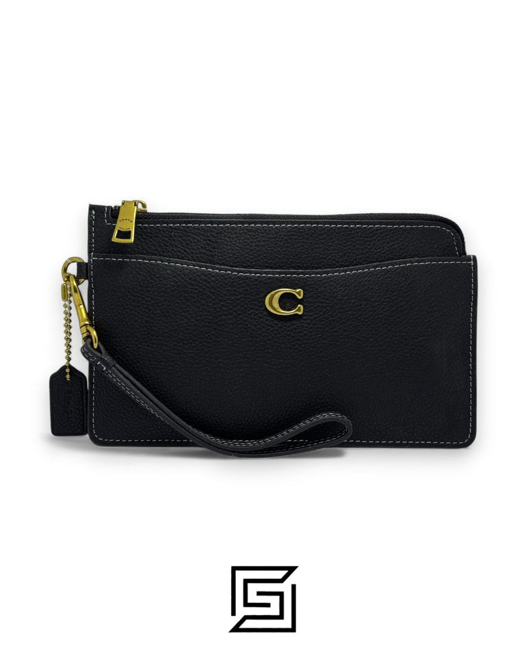 Coach L Zip Wristlet In Colorblock Black Style No. C8434