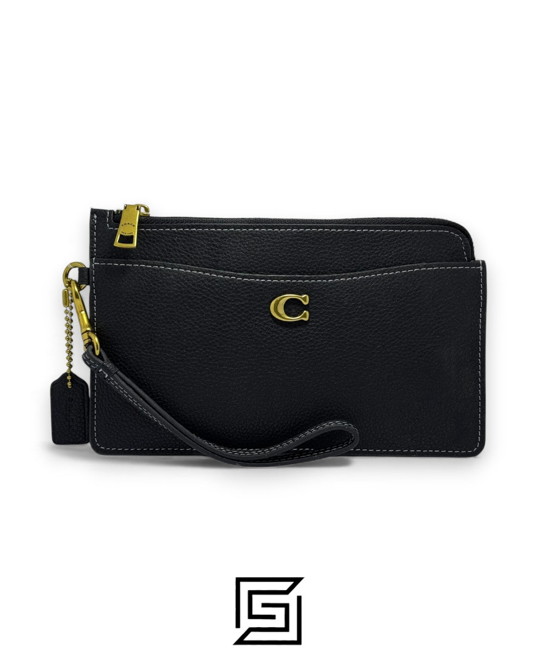 Coach L Zip Wristlet In Colorblock Black Style No. C8434