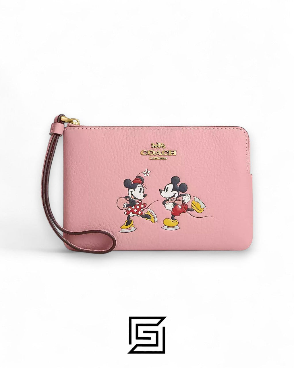Coach X Disney حقيبة يد صغيرة بسحاب مع زخرفة بتصميم زلاجة جليد، النمط رقم CN026