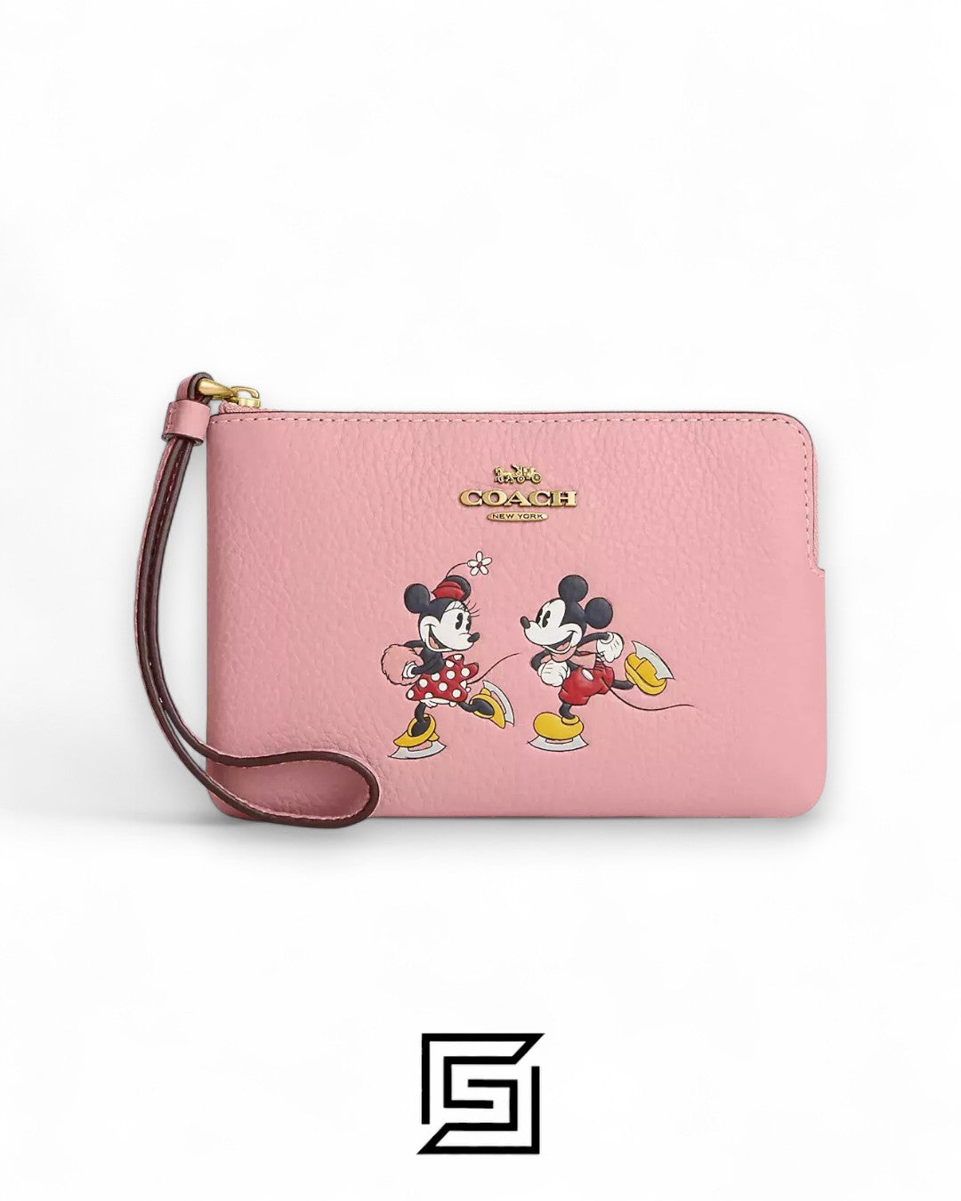Coach X Disney حقيبة يد صغيرة بسحاب مع زخرفة بتصميم زلاجة جليد، النمط رقم CN026