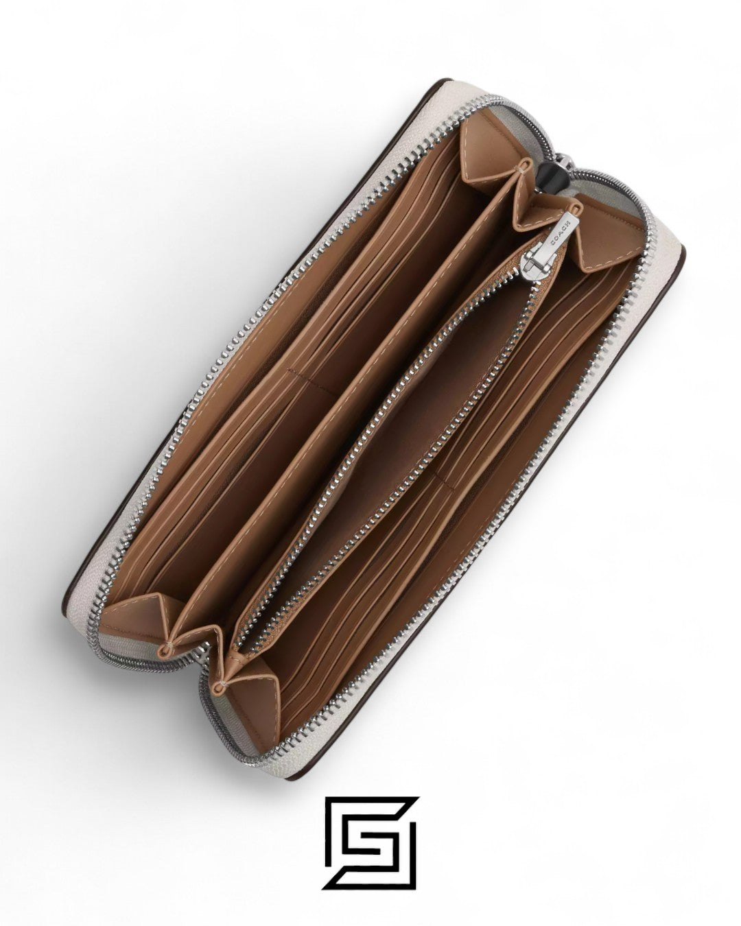 Coach Long Zip Around Wallet بنمط رسوم Boardwalk، رقم الموديل CU382