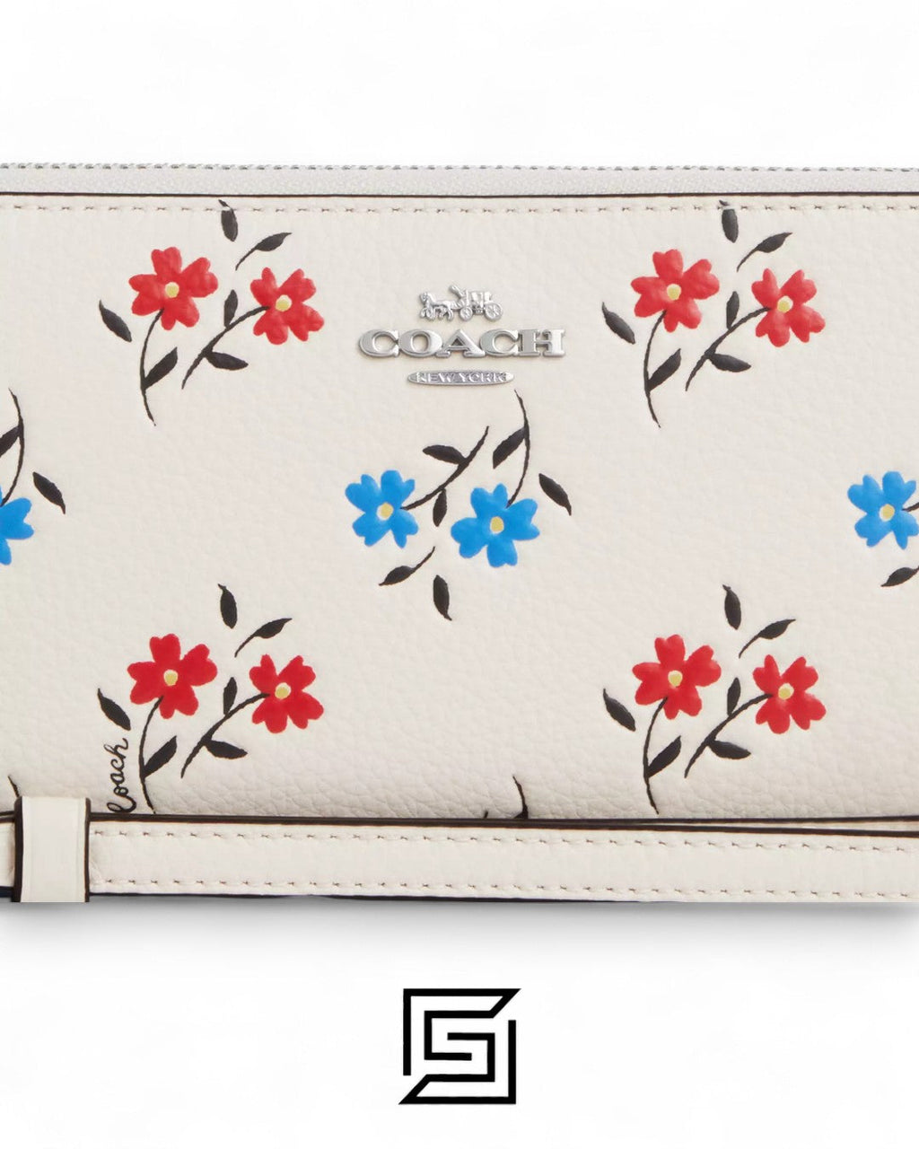 Coach Long Zip Around Wallet in Floral Print White Style No. CT919