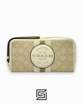 Coach Dempsey Large Phone Wallet In Signature Jacquard With Stripe And Coach Patch Khaki Style No. C9073