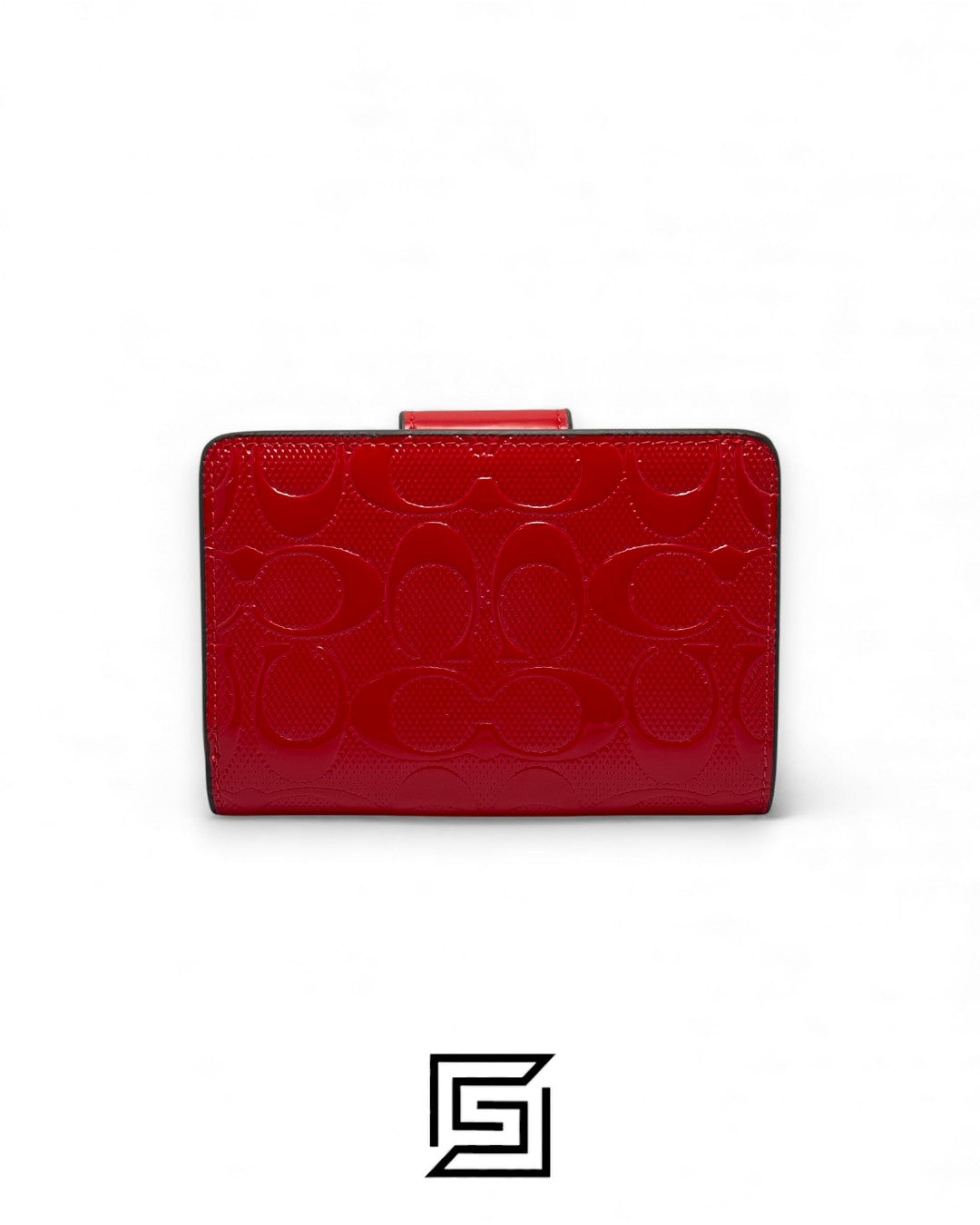 Coach Medium Corner Zip Wallet In Signature Leather in Red Style No. CV414