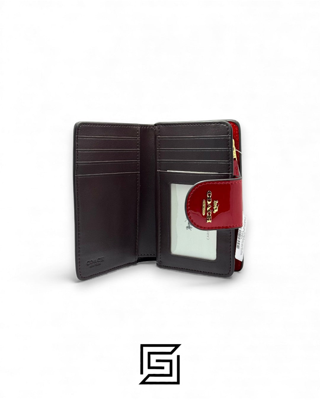 Coach Medium Corner Zip Wallet In Signature Leather in Red Style No. CV414
