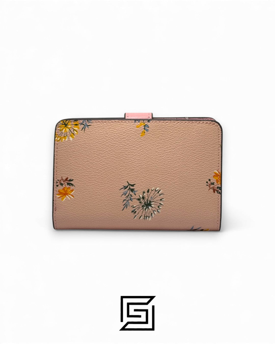محفظة Coach Medium Corner Zip بنقشة الهندباء الزهرية الوردية، ستايل رقم 2885
