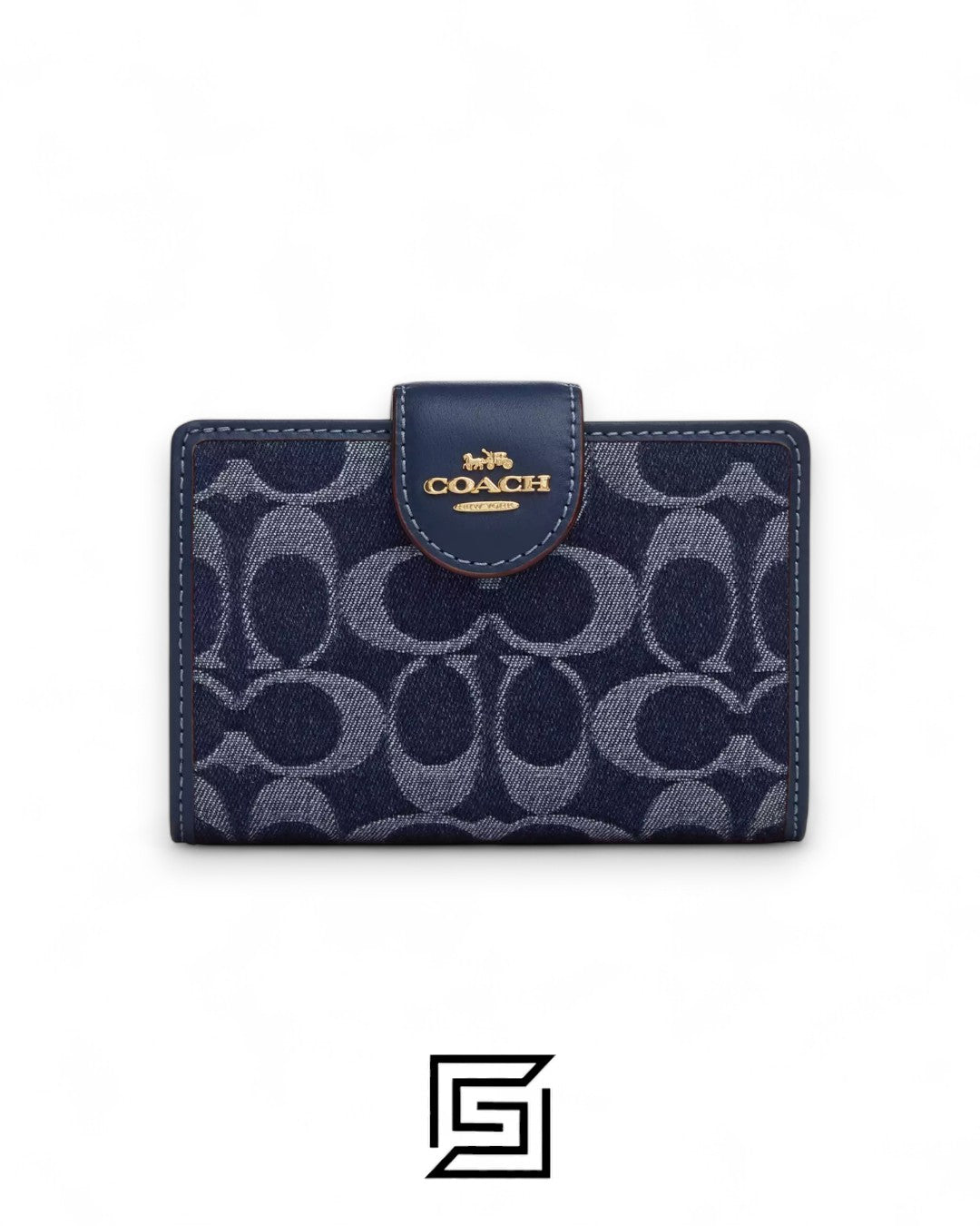 Coach Medium Corner Zip Wallet In Signature Denim Style No. CZ344