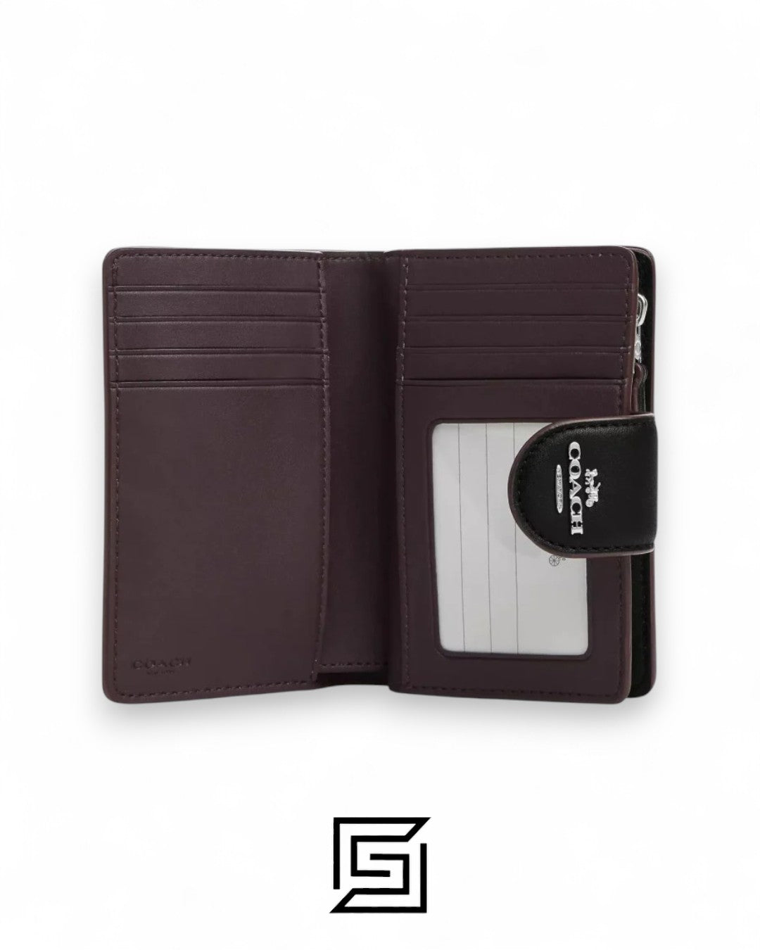 Coach Medium Corner Zip Wallet With Signature Leather Black Style No. CM241