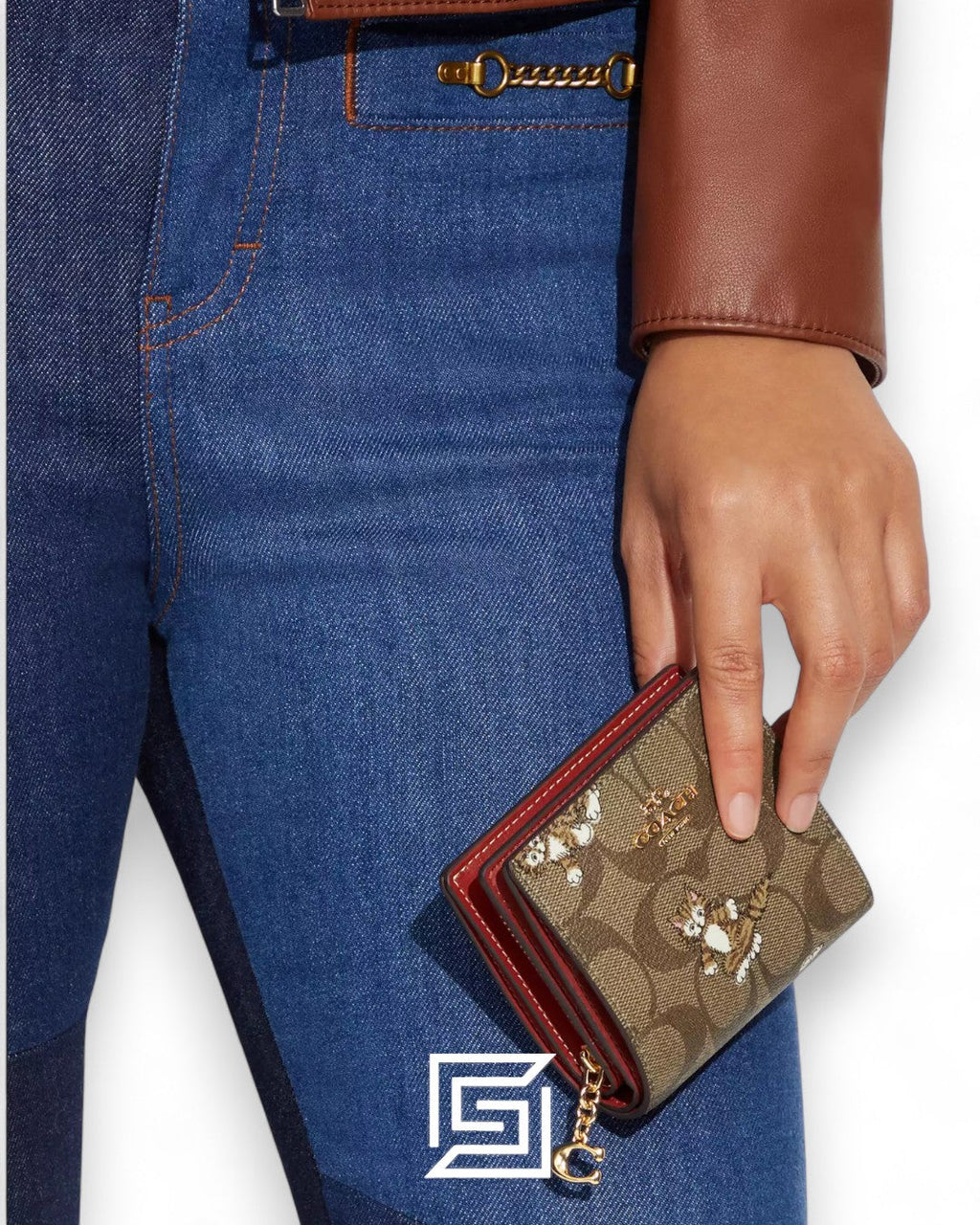 Coach Snap Wallet In Signature Canvas With Dancing Kitten Print – Style No. CC922
