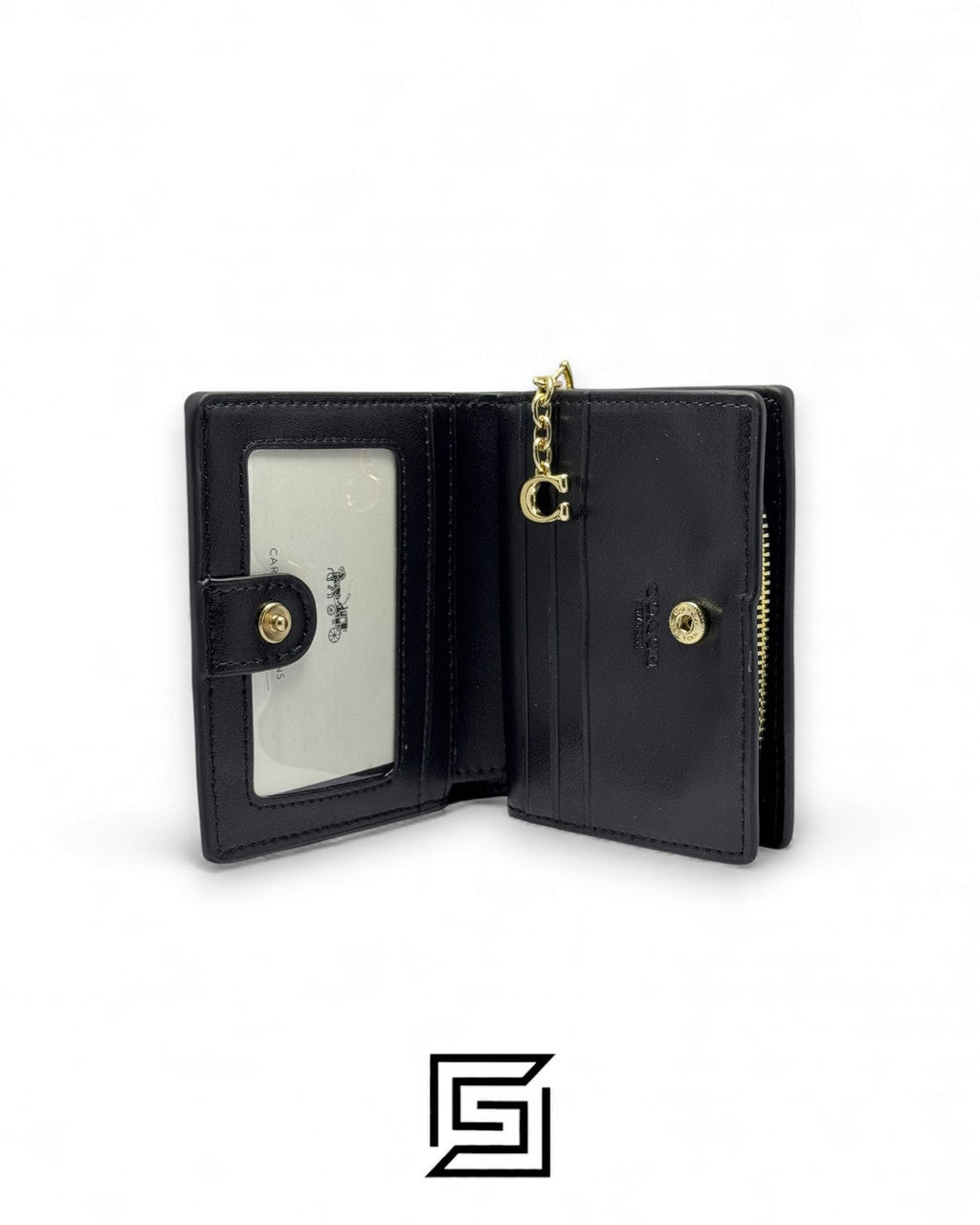 Coach Snap Wallet In Signature Black Style No. C7353