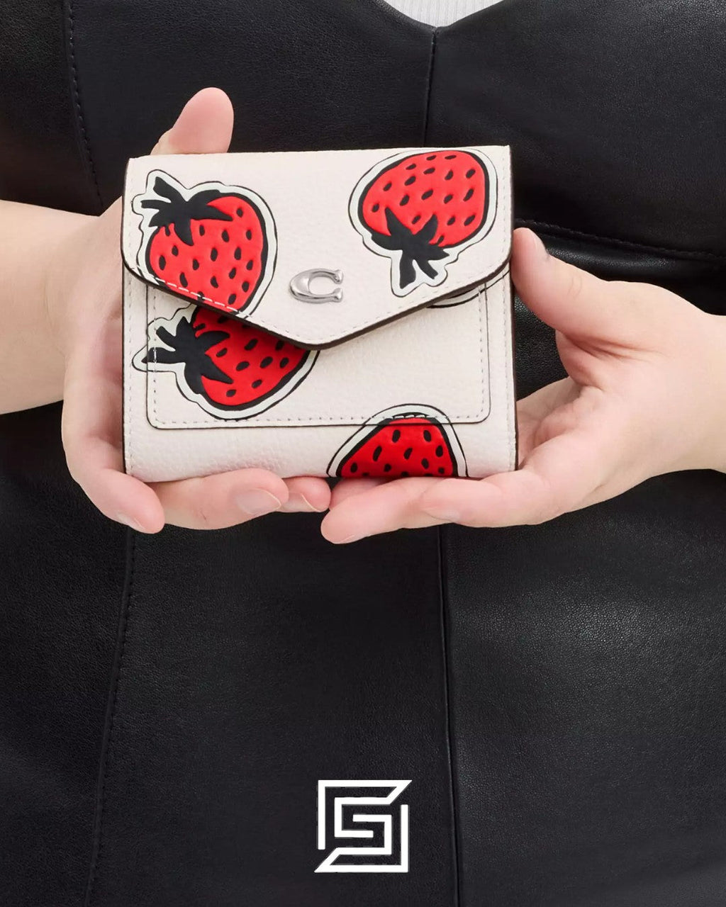 Coach Wyn Small Wallet With Strawberry Print White Style No. CU474