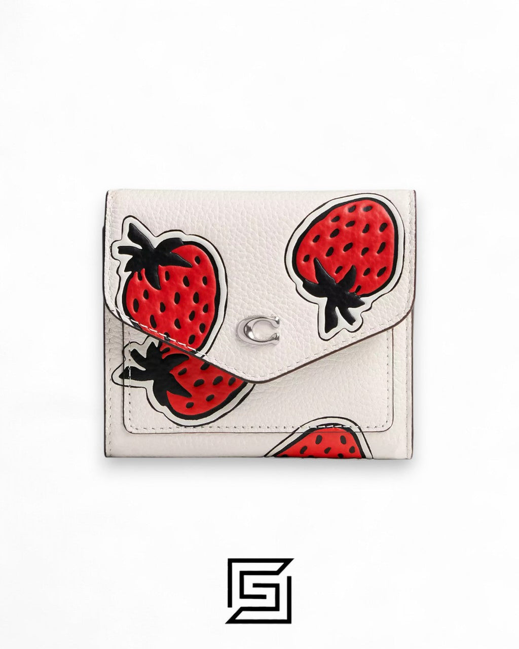 Coach Wyn Small Wallet With Strawberry Print White Style No. CU474