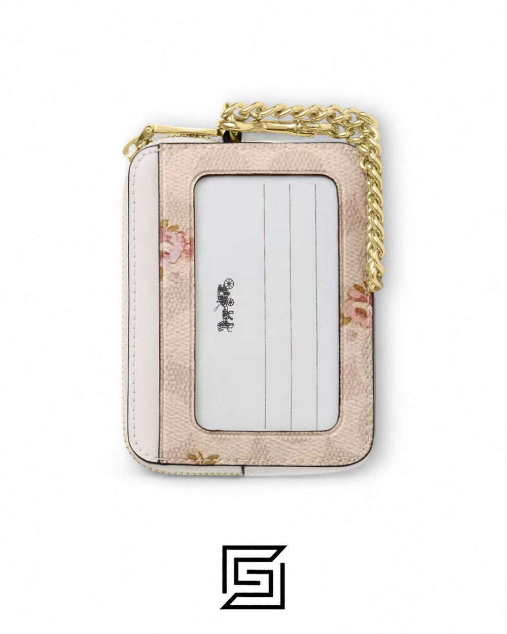 Coach Zip Card Case In Signature Canvas With Floral Print Style No. CW883