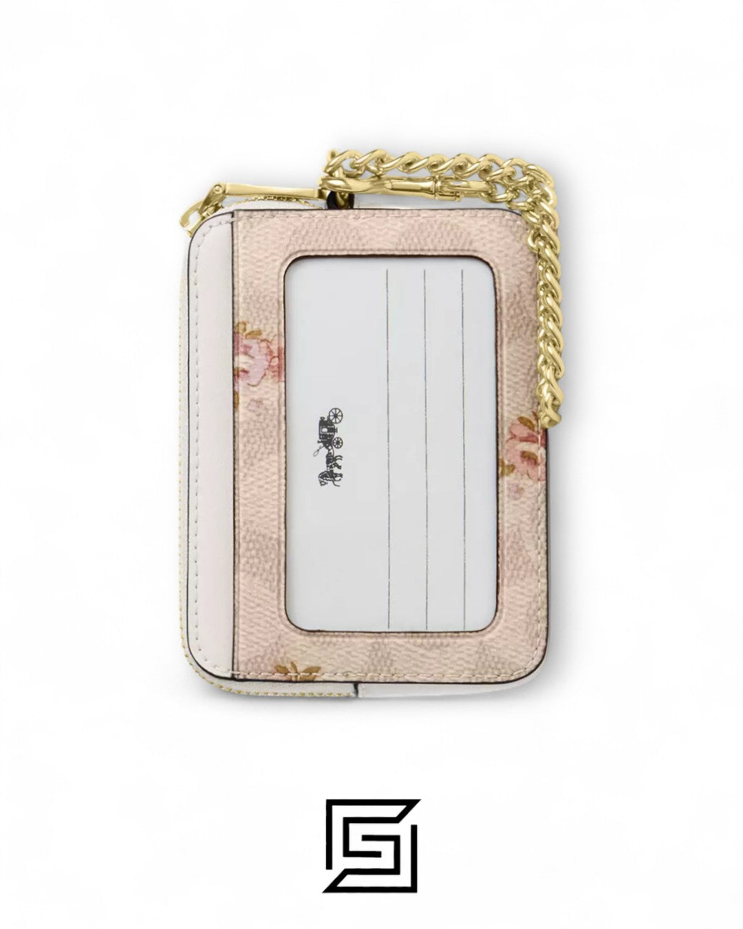 Coach Zip Card Case In Signature Canvas With Floral Print Style No. CW883
