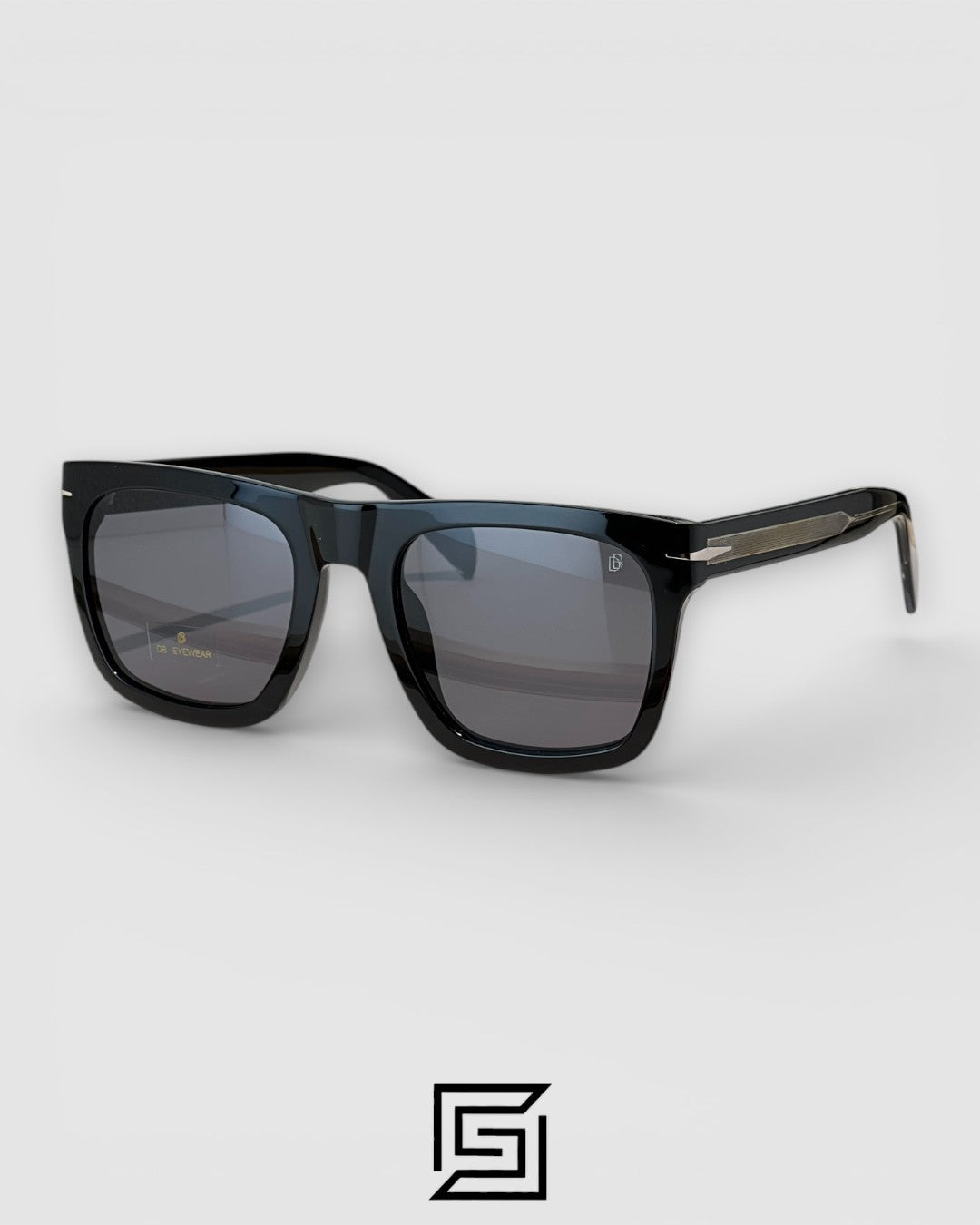 David Beckham DB 7000/FLAT Square Black Frame Sunglasses with Metal Arms