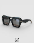 Tom Ford TF1157 Black Acetate Square Sunglasses with Black Lenses