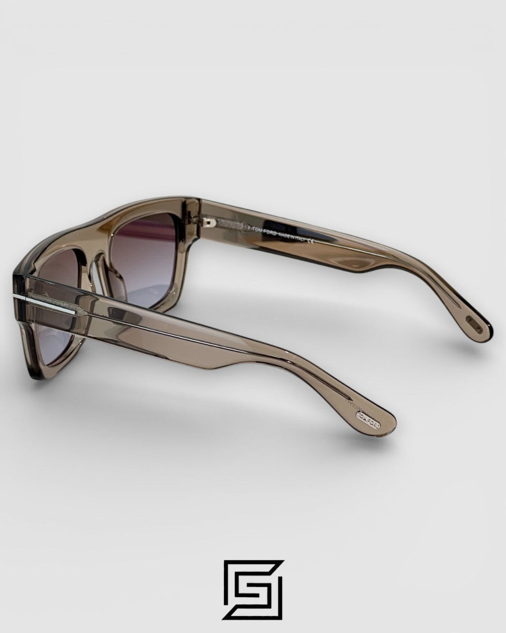 Tom Ford TF711 Light Gold Mirror Lenses and Transparent Grey Frame Luxury Sunglasses
