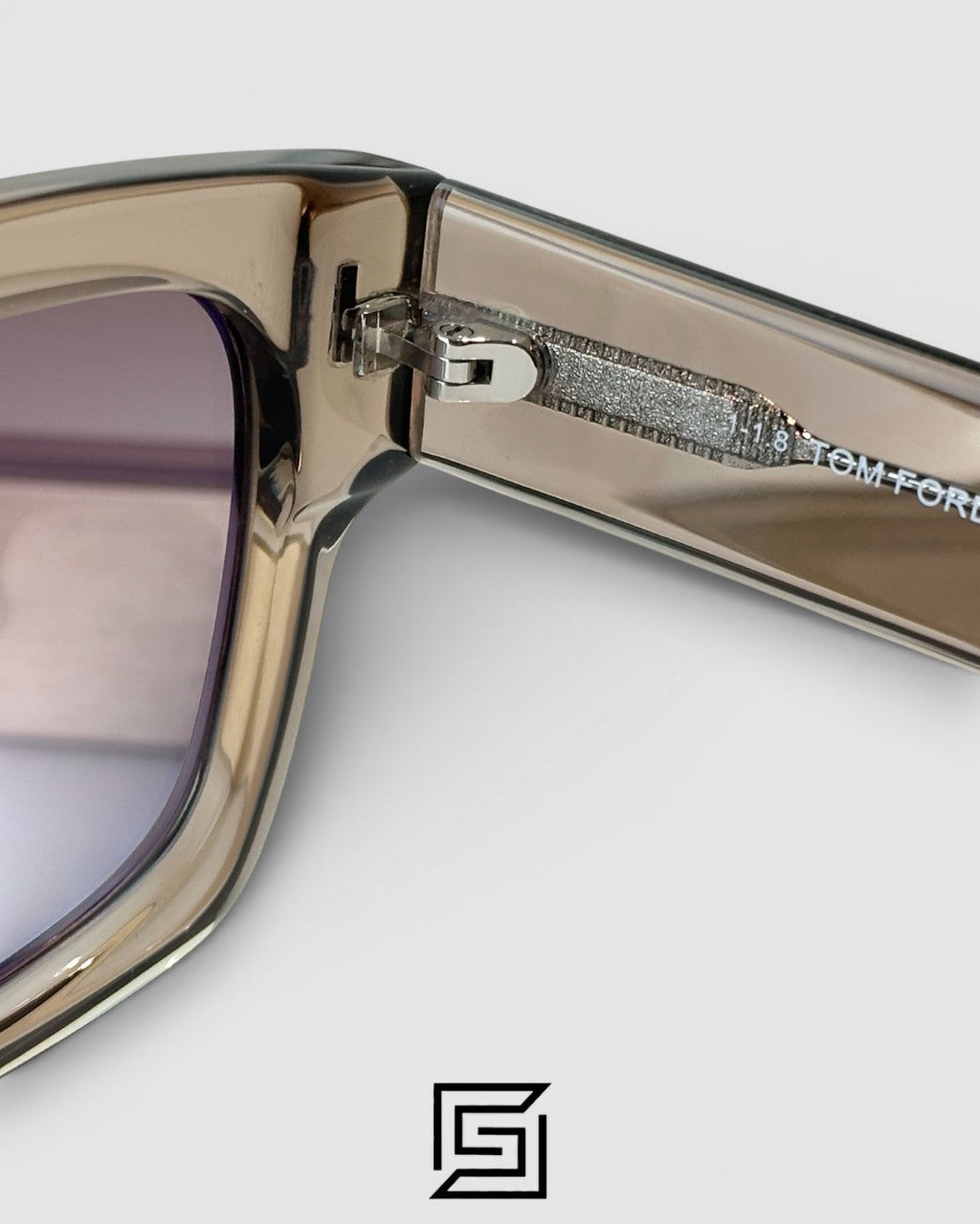Tom Ford TF711 Light Gold Mirror Lenses and Transparent Grey Frame Luxury Sunglasses