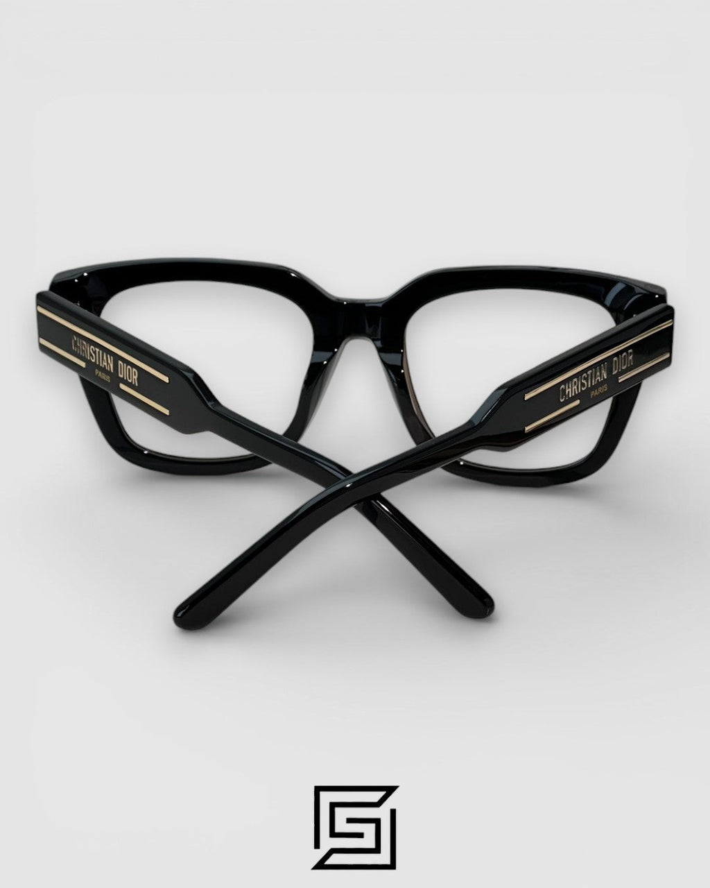 Dior Signature S51 Black Frame with Gold Logo Luxury Optical Glasses