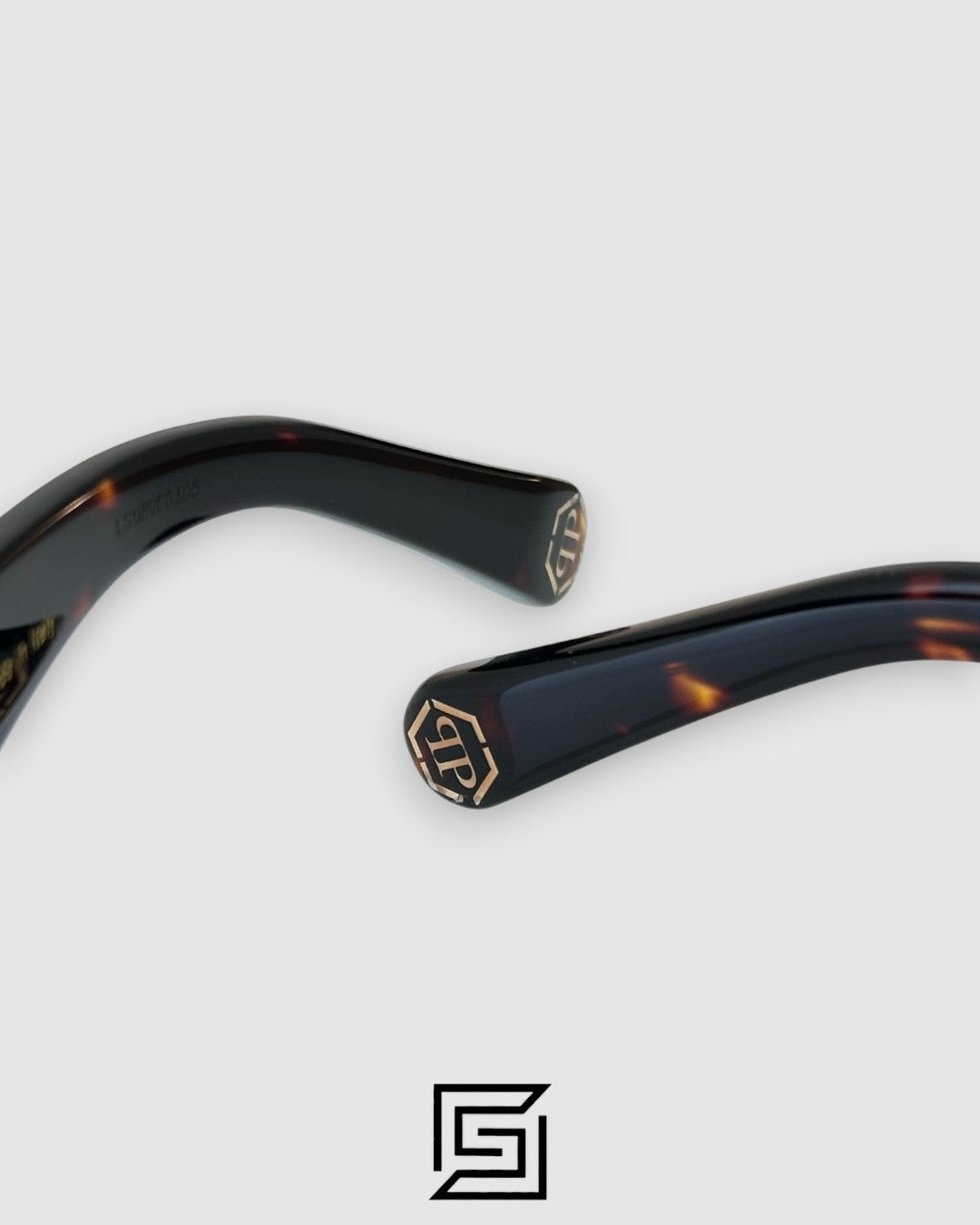 PHILIP PELEN STARLIGHT SPP143 Grey Lenses and Tiger Brown Frame with Gold Logo Luxury Sunglasses