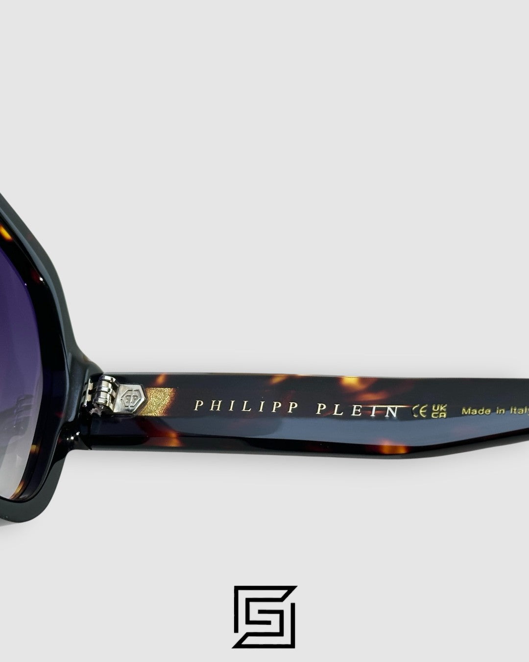 PHILIP PELEN STARLIGHT SPP143 Grey Lenses and Tiger Brown Frame with Gold Logo Luxury Sunglasses