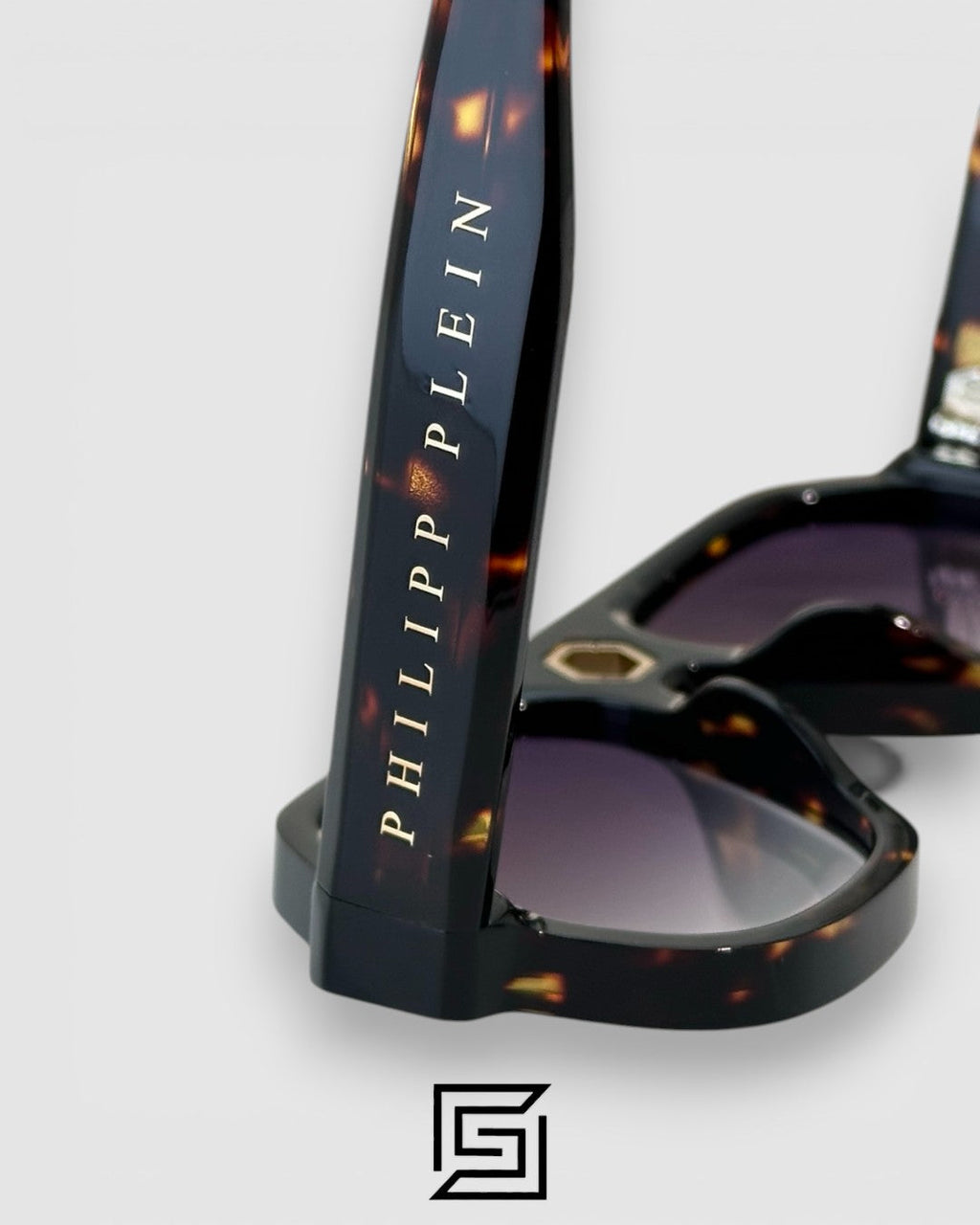 PHILIP PELEN STARLIGHT SPP143 Grey Lenses and Tiger Brown Frame with Gold Logo Luxury Sunglasses
