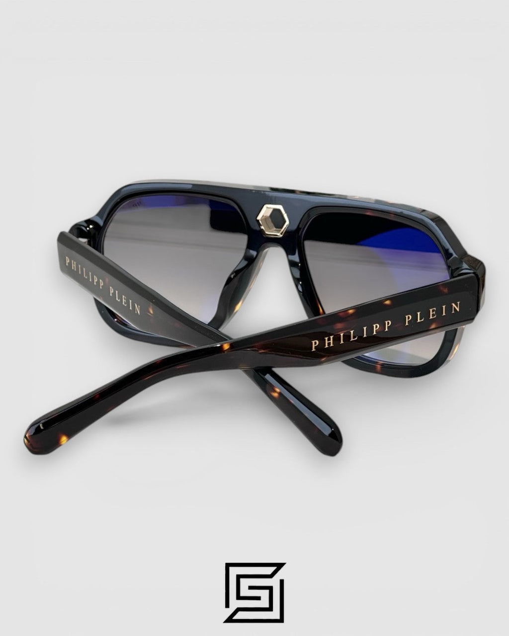 PHILIP PELEN STARLIGHT SPP143 Grey Lenses and Tiger Brown Frame with Gold Logo Luxury Sunglasses