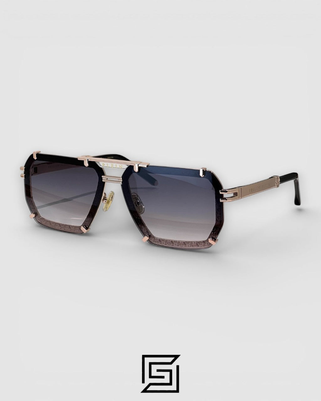 PHILIP PELEN LEGACY SPP131 Grey Lense and Gold Frame Luxury Navigator Sunglasses