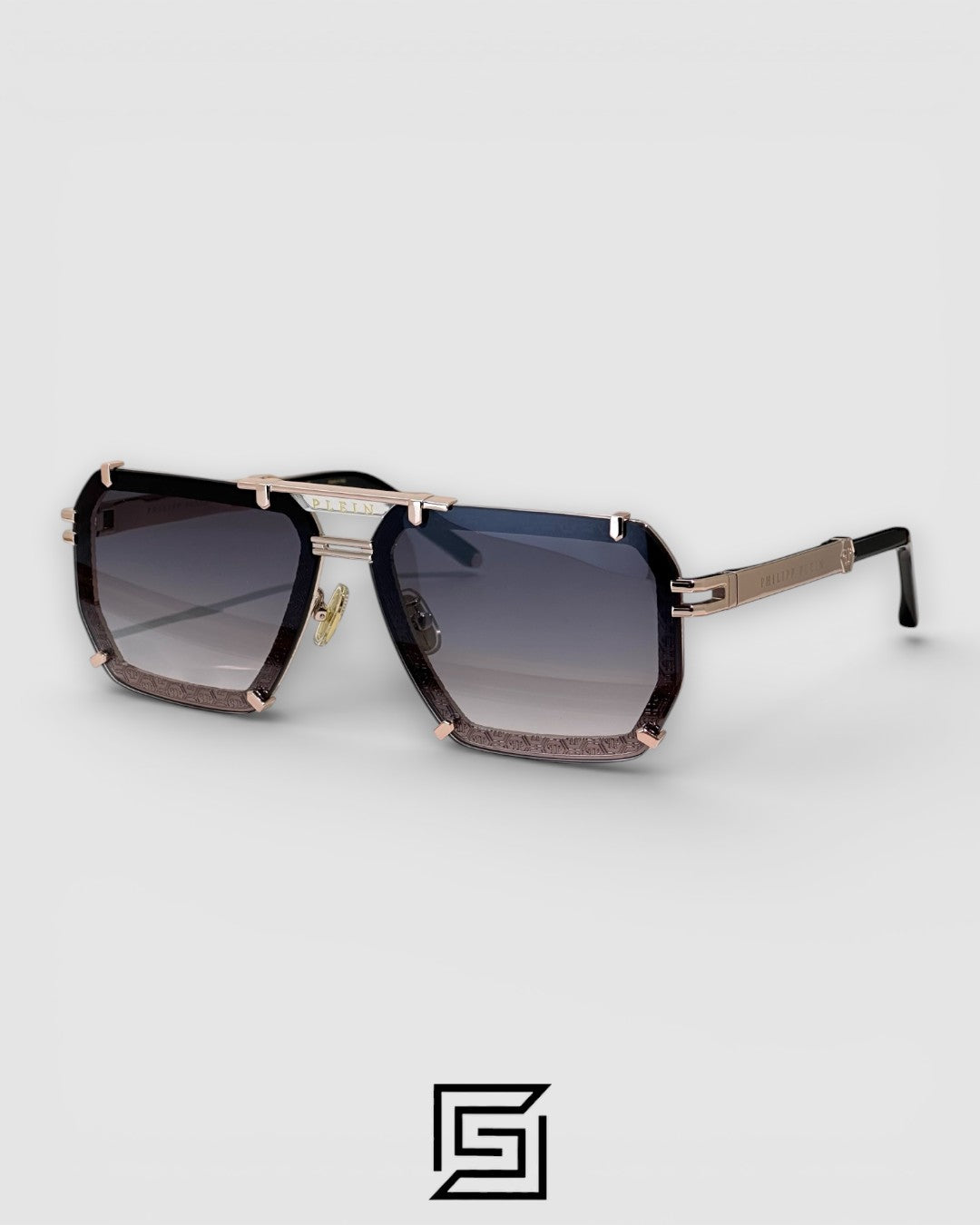 PHILIP PELEN LEGACY SPP131 Grey Lense and Gold Frame Luxury Navigator Sunglasses