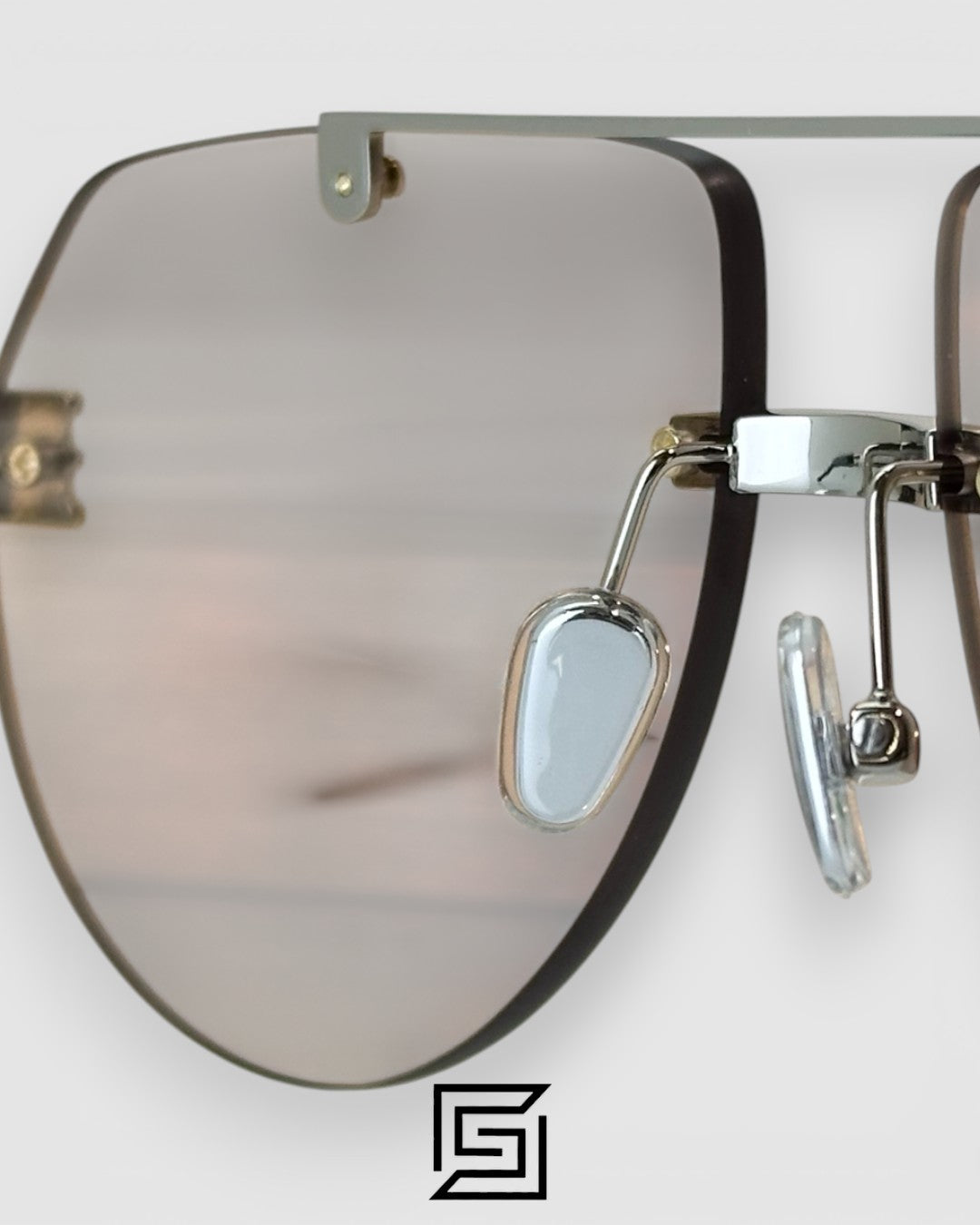 Bottega Veneta BV1342 002 Light Honey Lenses and Silver x Gold Frame Luxury Aviator Sunglasses