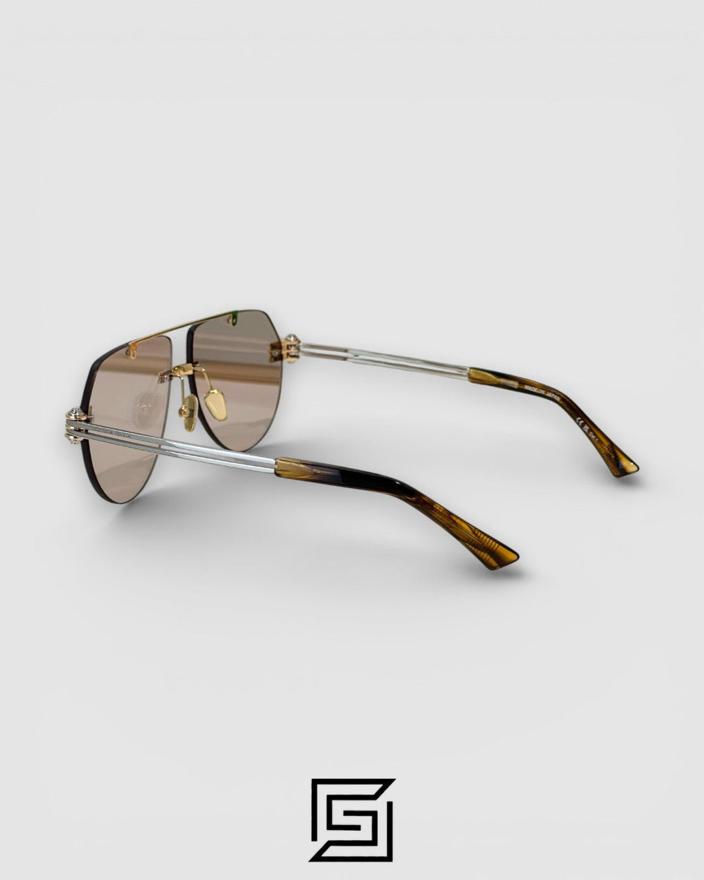Bottega Veneta BV1342 004 Gold Mirror Lenses and Gold Frame Luxury Aviator Sunglasses