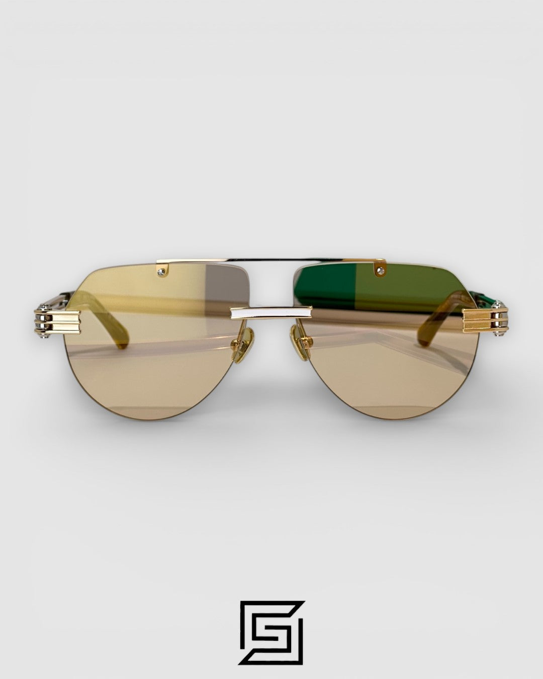 Bottega Veneta BV1342 004 Gold Mirror Lenses and Gold Frame Luxury Aviator Sunglasses