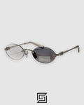 Miu Miu SMUA54S Clear Blue Light Filter Lenses With Silver - Rimless Oval Glasses
