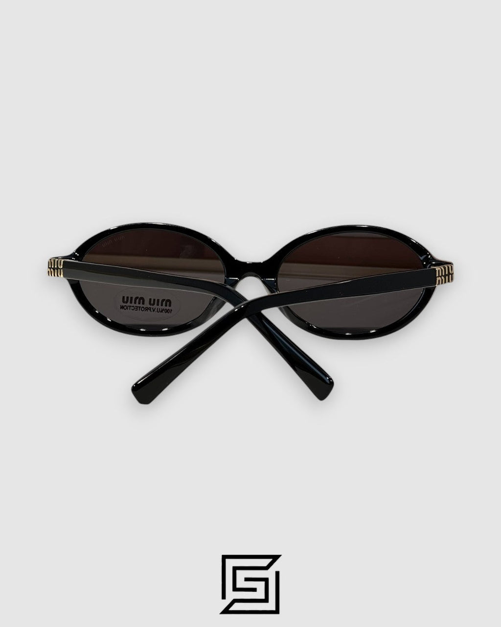 Miu Miu SMU04Z Brown Lenses with Tiger Brown Frame Gold Logo Sunglasses
