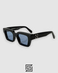 Off-White OER126 Blue Lenses With Black Square Sunglasses