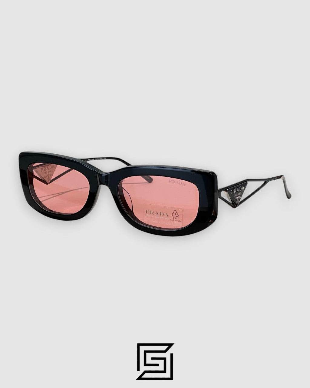 Prada SPR 14Y Red Lenses Black Frame