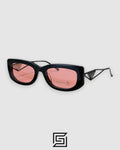 Prada SPR 14Y Red Lenses Black Frame