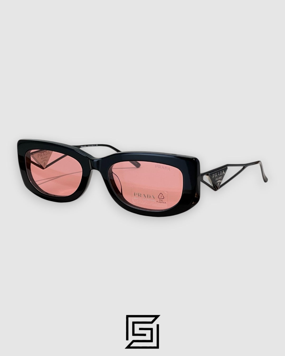 Prada SPR 14Y Red Lenses Black Frame