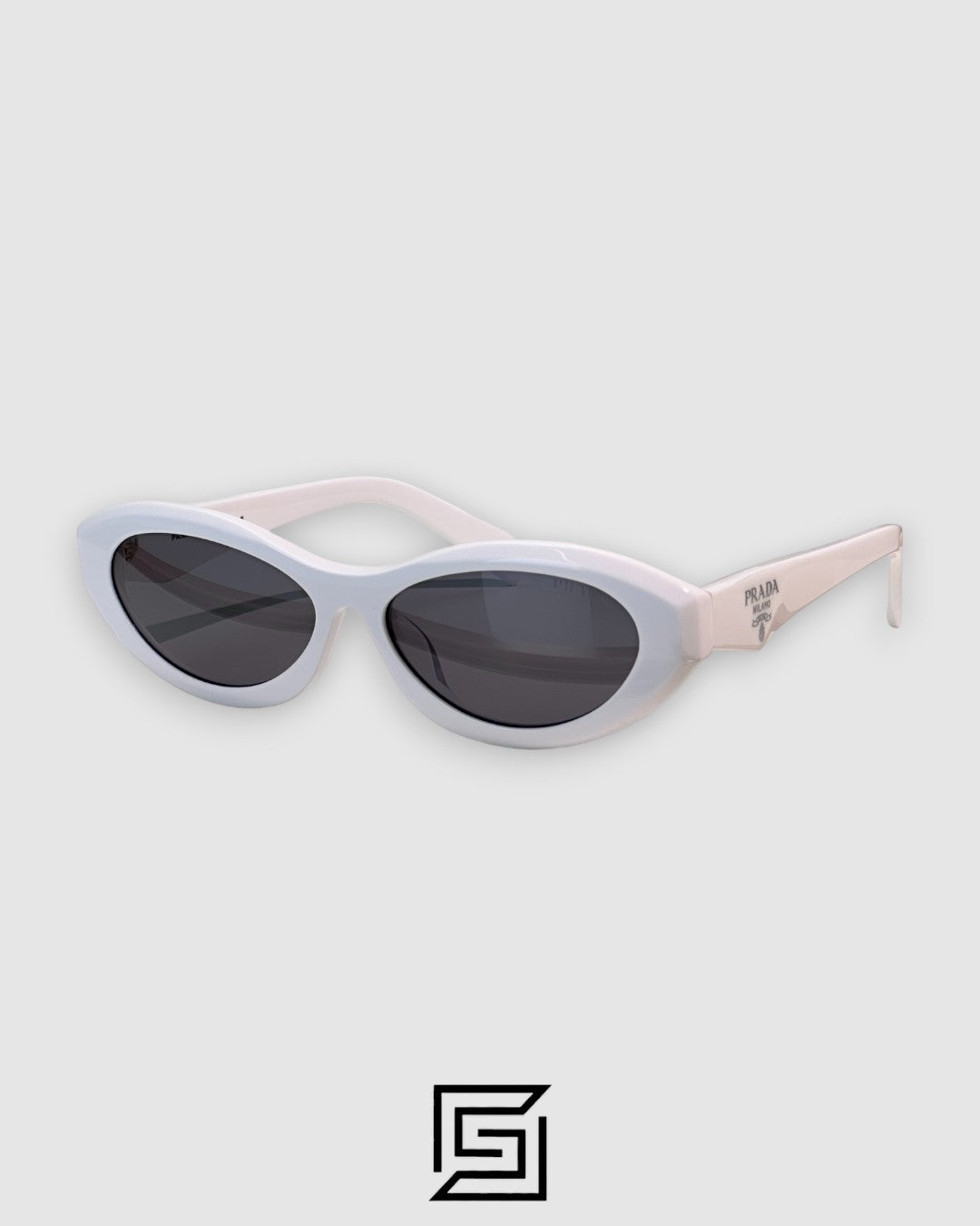 Prada SPR 26Z Black Lenses White Frame