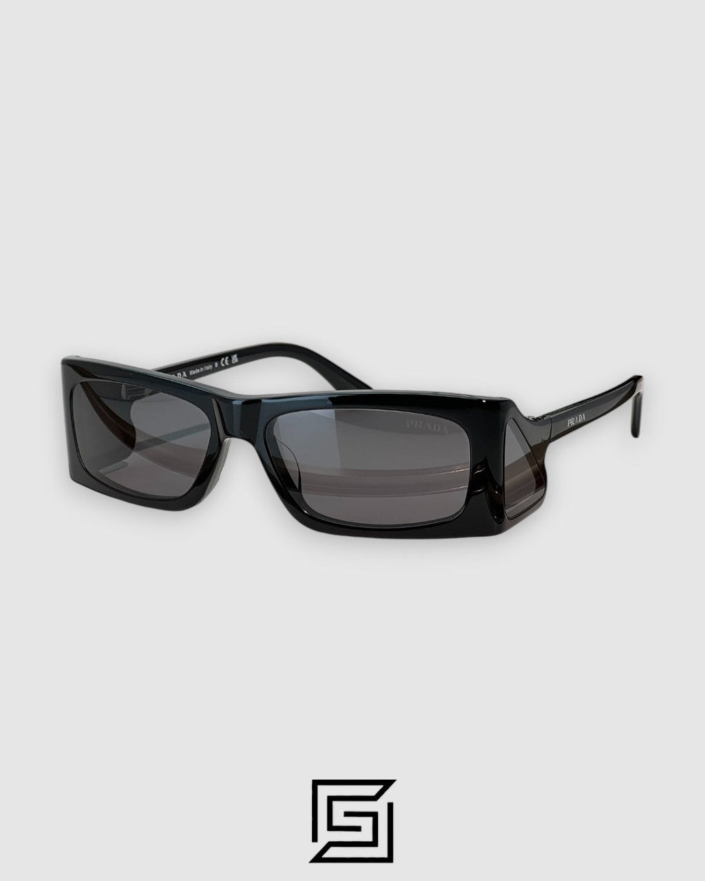 Prada SPR03 Black Lenses Black Frame Rectangular