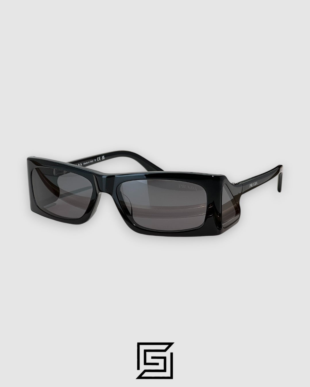 Prada SPR03 Black Lenses Black Frame Rectangular