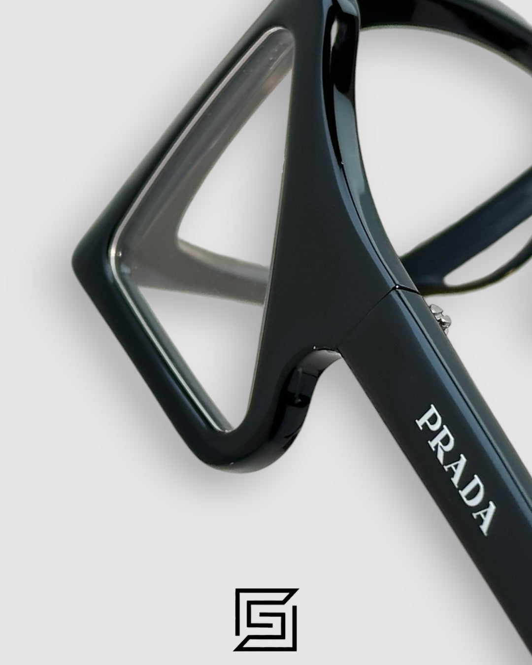 Prada SPR03 إطار أسود - عدسات مستطيلة