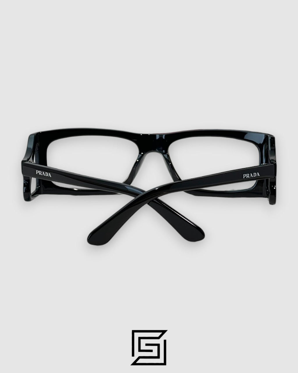 Prada SPR03 إطار أسود - عدسات مستطيلة