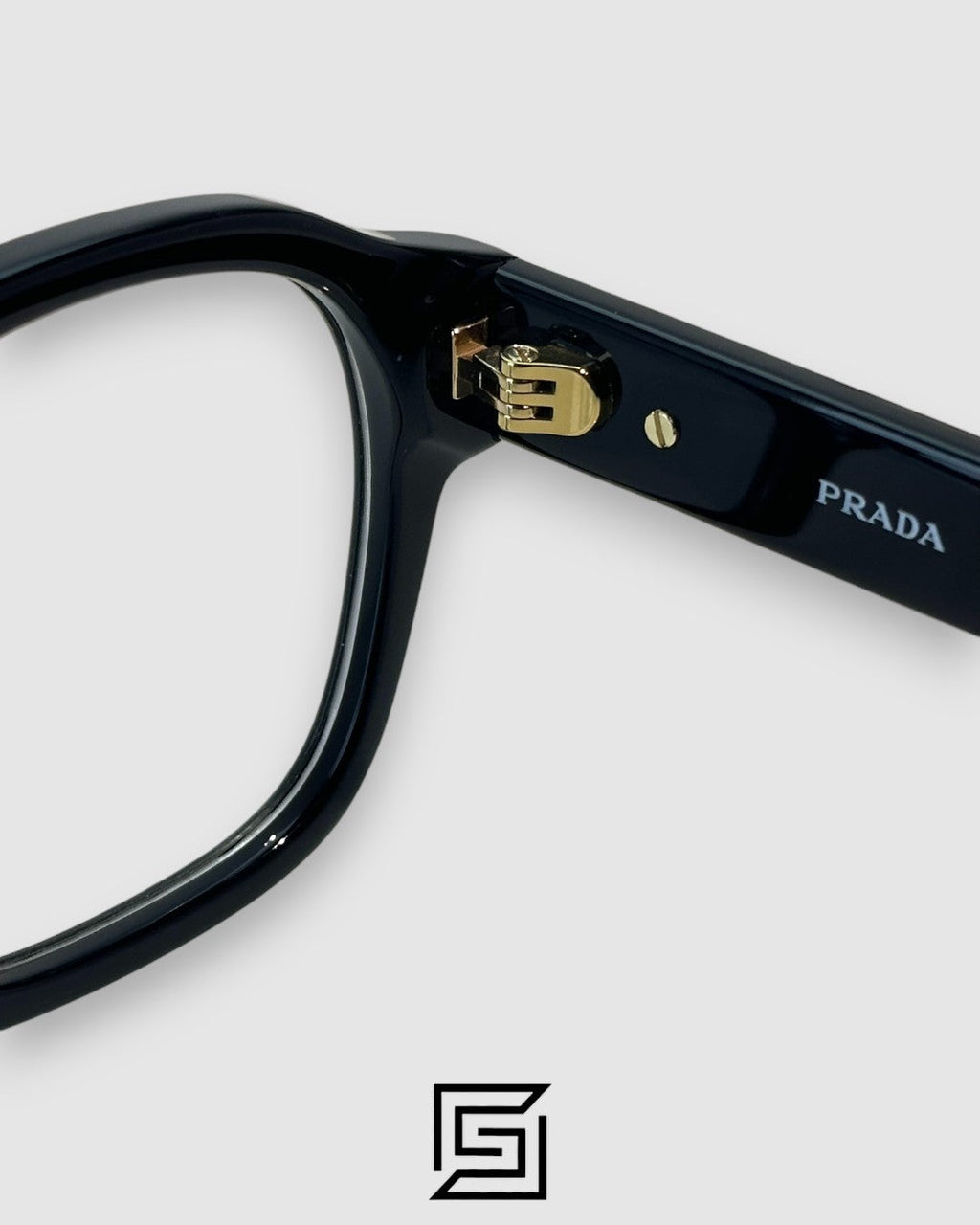 Prada SPR A16 Black Frame Gold Metal Black Lenses