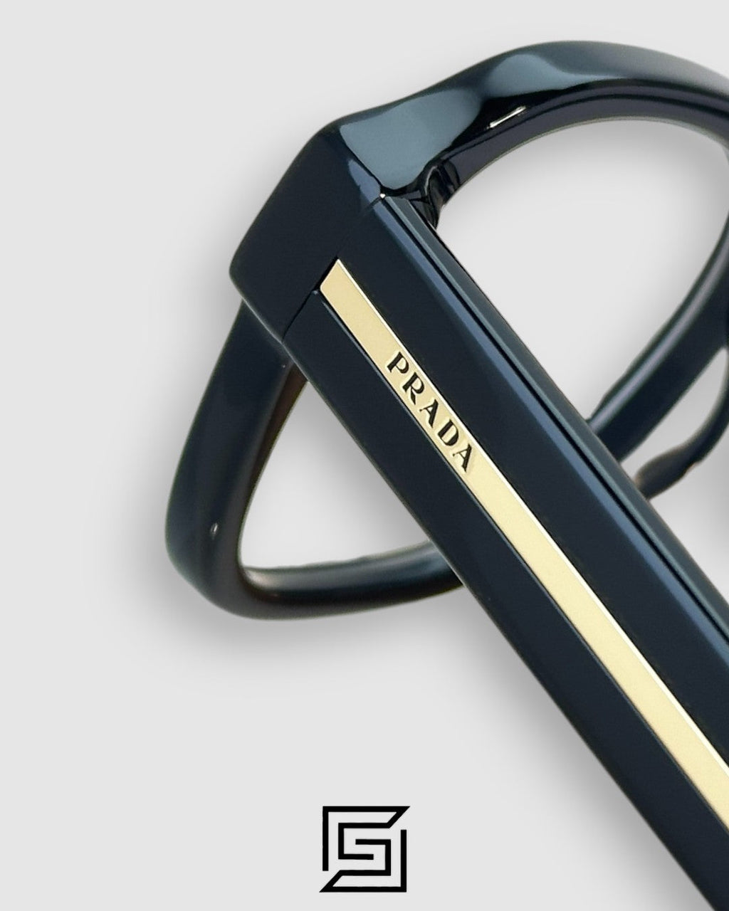 Prada SPR A16 Black Frame Gold Metal Black Lenses