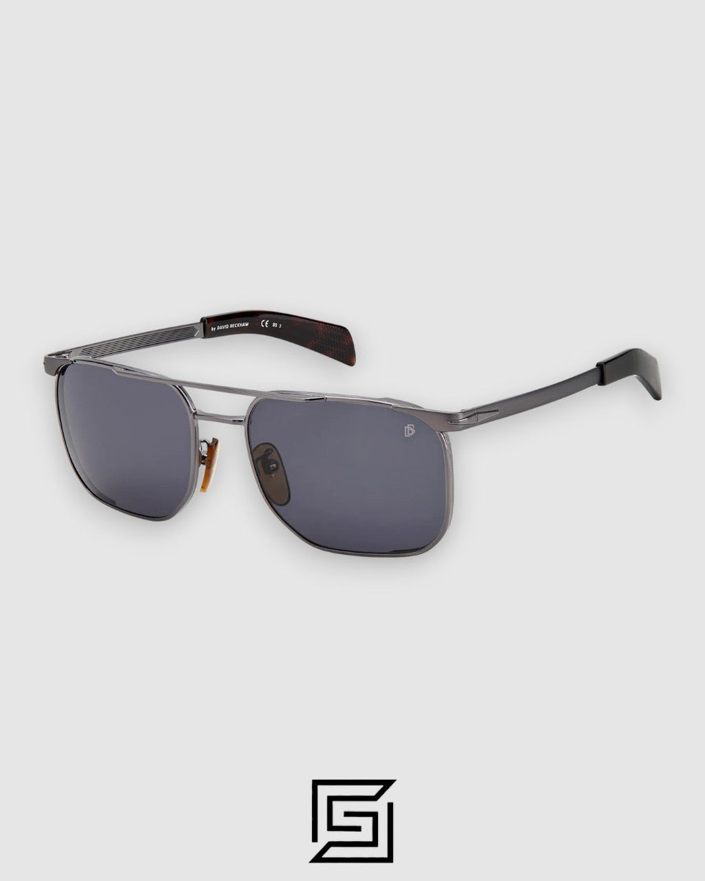 David Beckham DB7048 Gunmetal Frame With Black Lenses