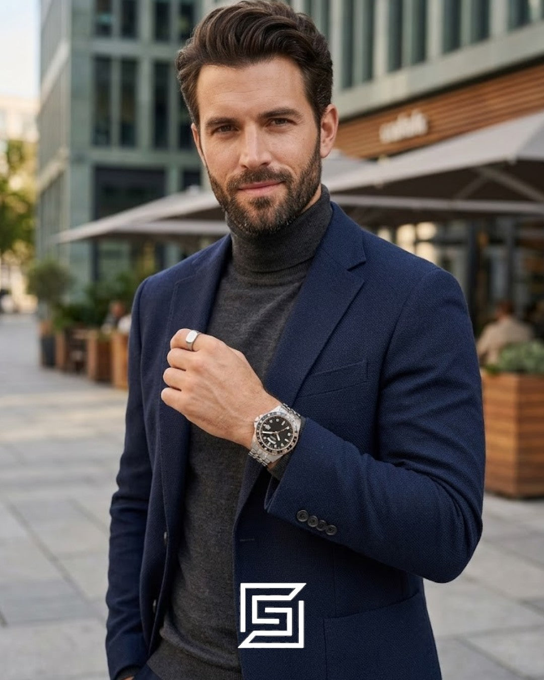 ساعة رجالي من غيس GW0220G3، سوداء المينا، ستانلس ستيل