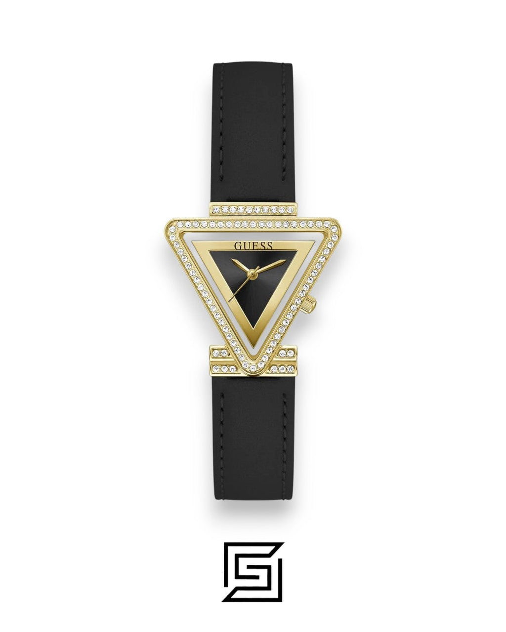 Guess GW0504L5 Women's Triangle Black Dial Gold-Tone Watch 32mm