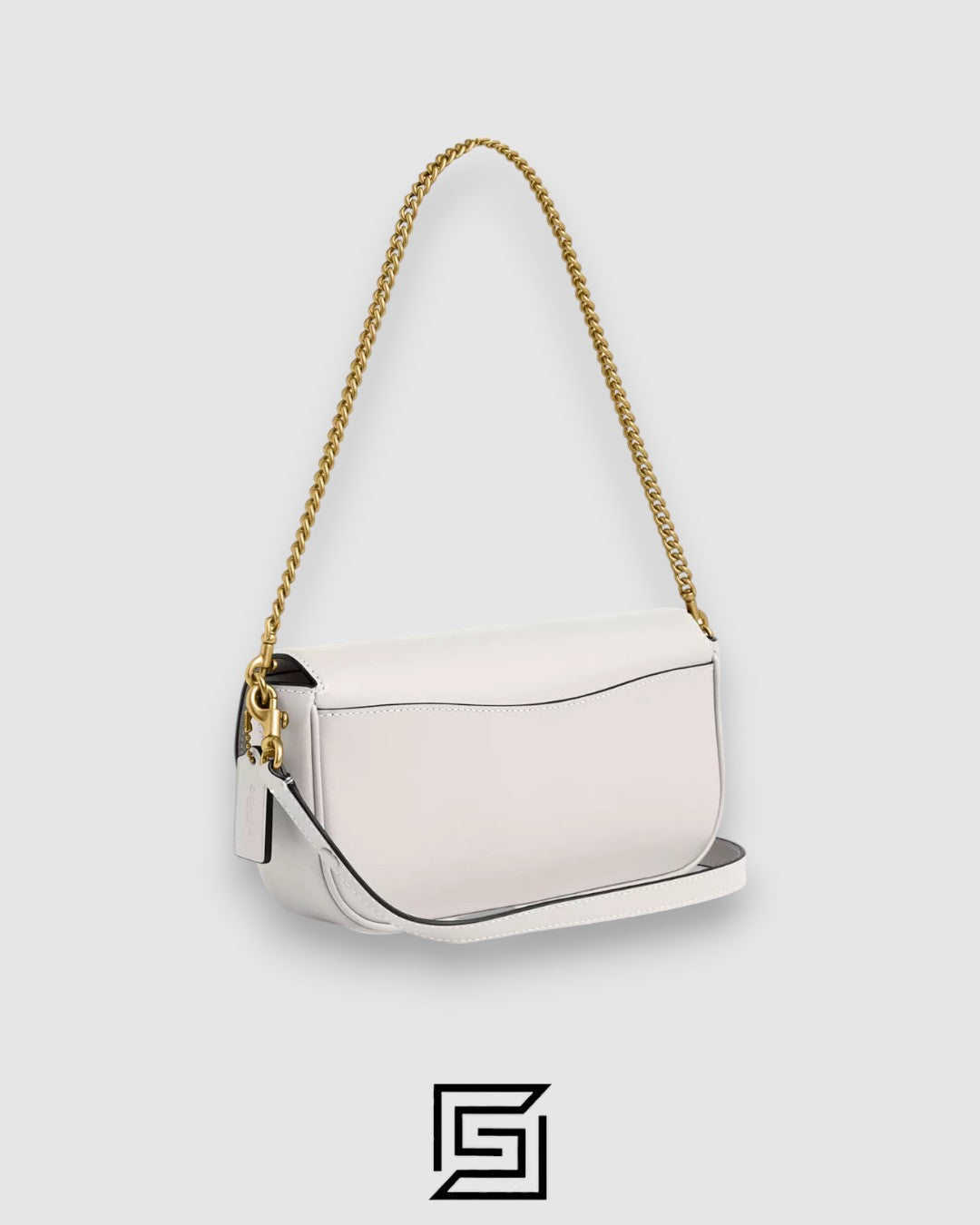 Coach Brook Flap Chain Bag White Style CAN90