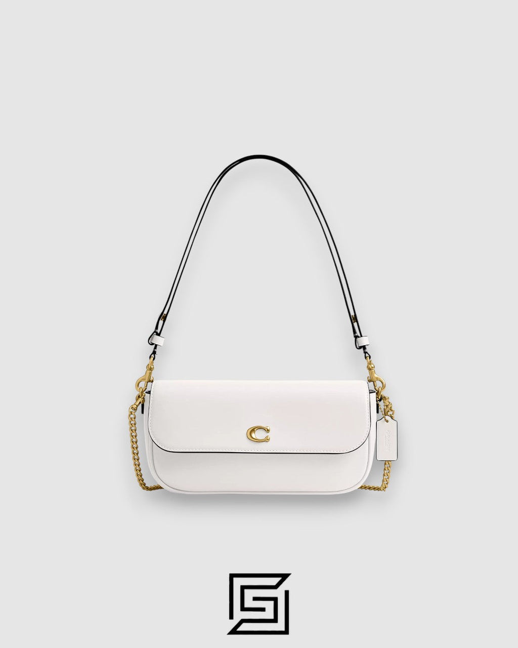Coach Brook Flap Chain Bag White Style CAN90